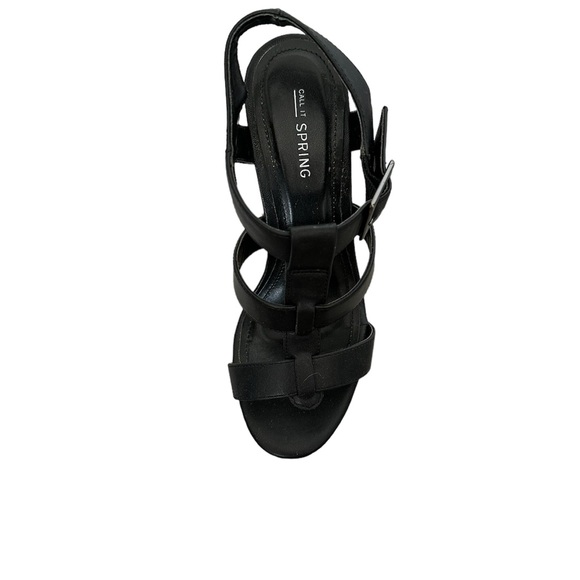 Call It Spring Black Wedges Size 7 - Picture 6 of 11